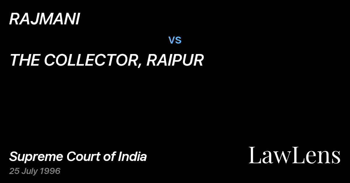 Preview image for RAJMANI vs. THE COLLECTOR, RAIPUR