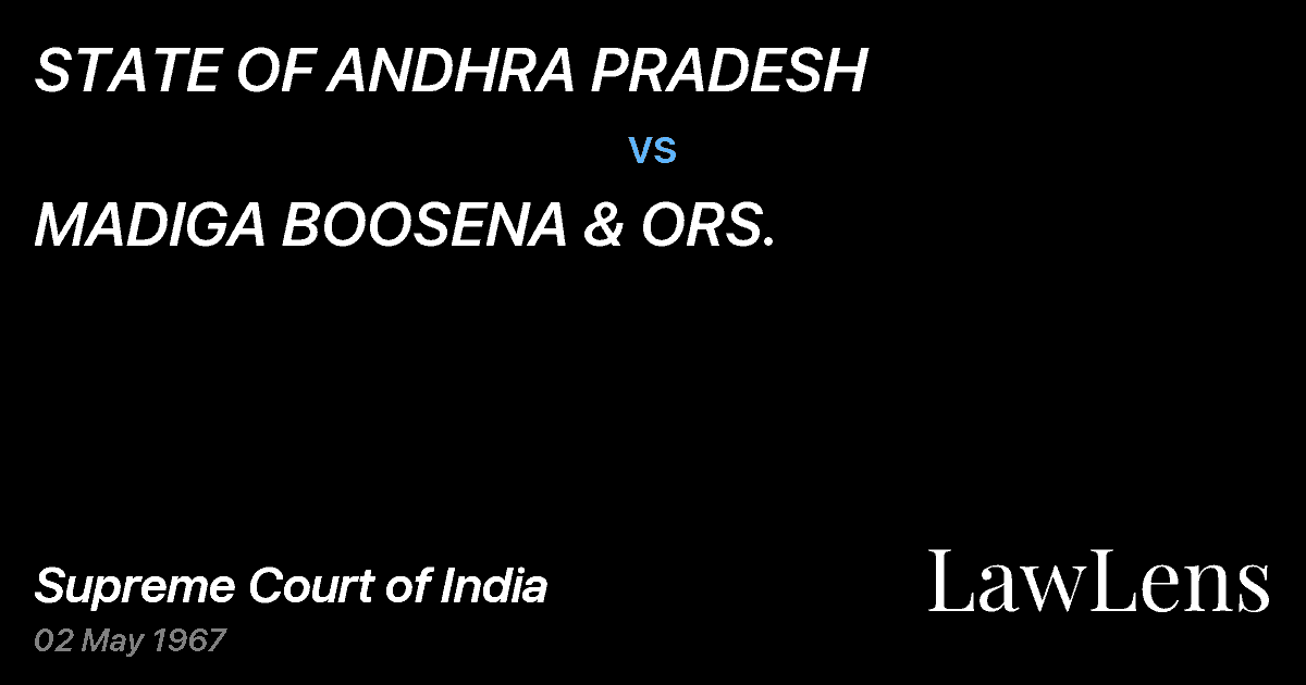 Preview image for STATE OF ANDHRA PRADESH vs. MADIGA BOOSENA & ORS.
