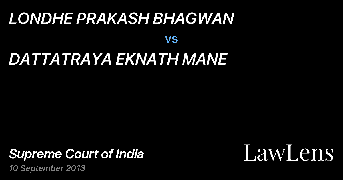 Preview image for LONDHE PRAKASH BHAGWAN vs. DATTATRAYA EKNATH MANE