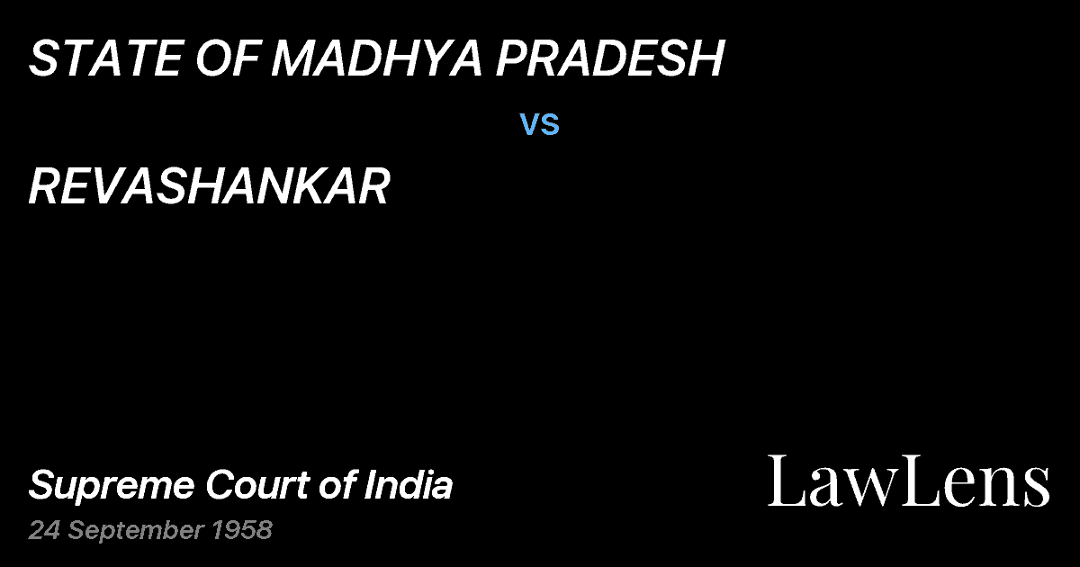 Preview image for STATE OF MADHYA PRADESH vs. REVASHANKAR