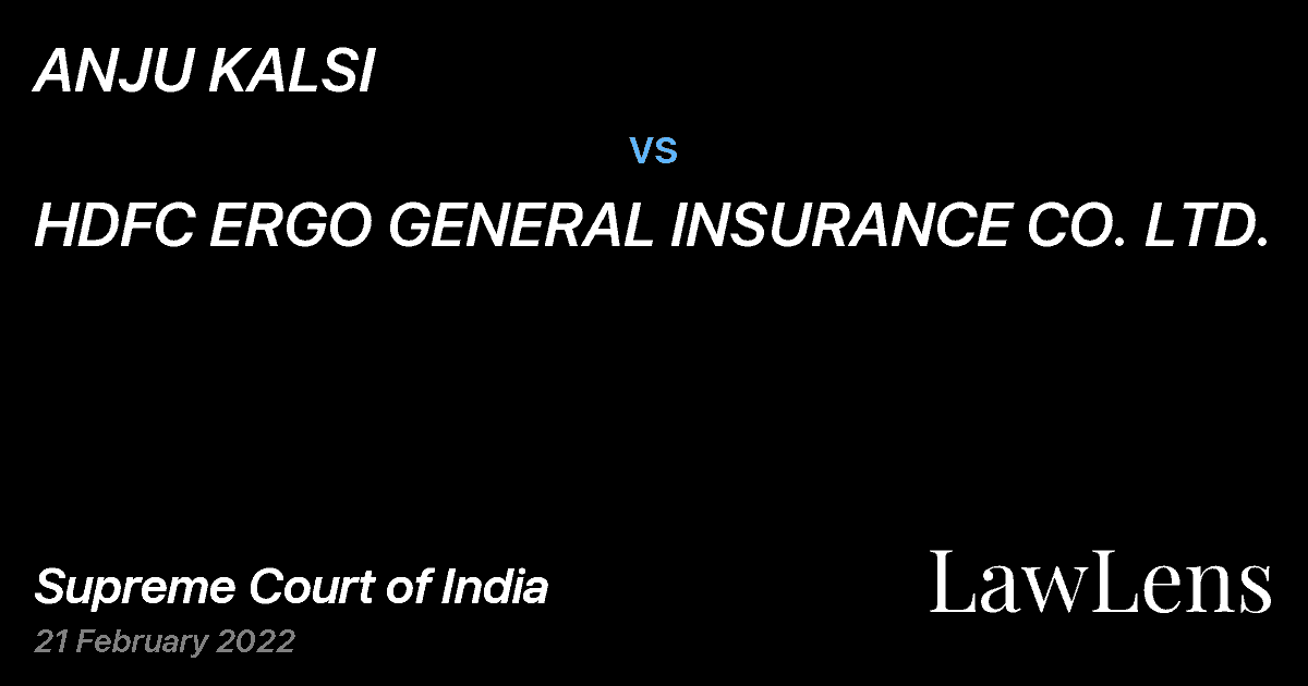 Preview image for ANJU KALSI vs. HDFC ERGO GENERAL INSURANCE CO. LTD.