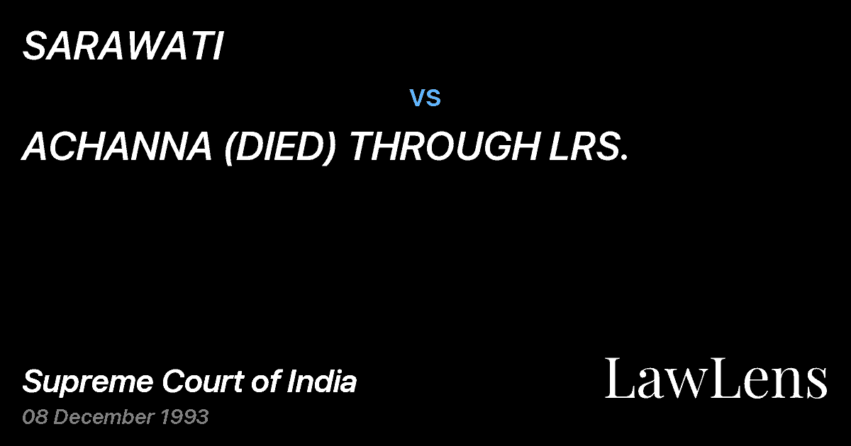 Preview image for SARAWATI vs. ACHANNA (DIED) THROUGH LRS.
