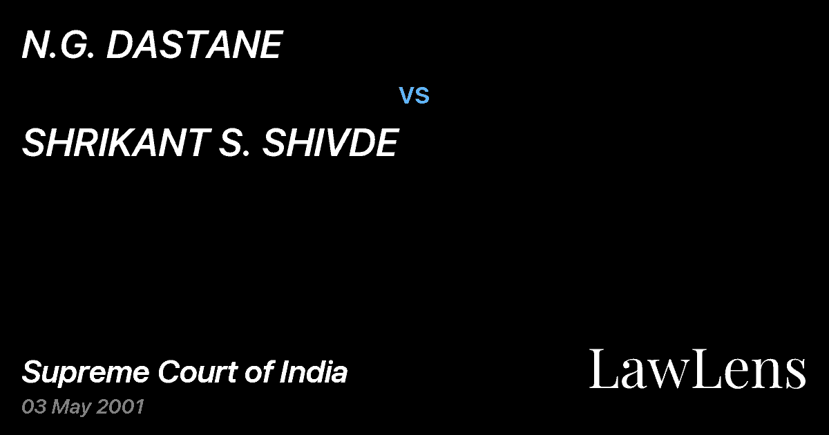 Preview image for N.G. DASTANE vs. SHRIKANT S. SHIVDE