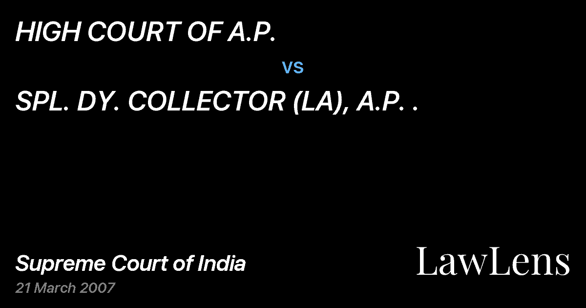 Preview image for HIGH COURT OF A.P. vs. SPL. DY. COLLECTOR (LA), A.P. .