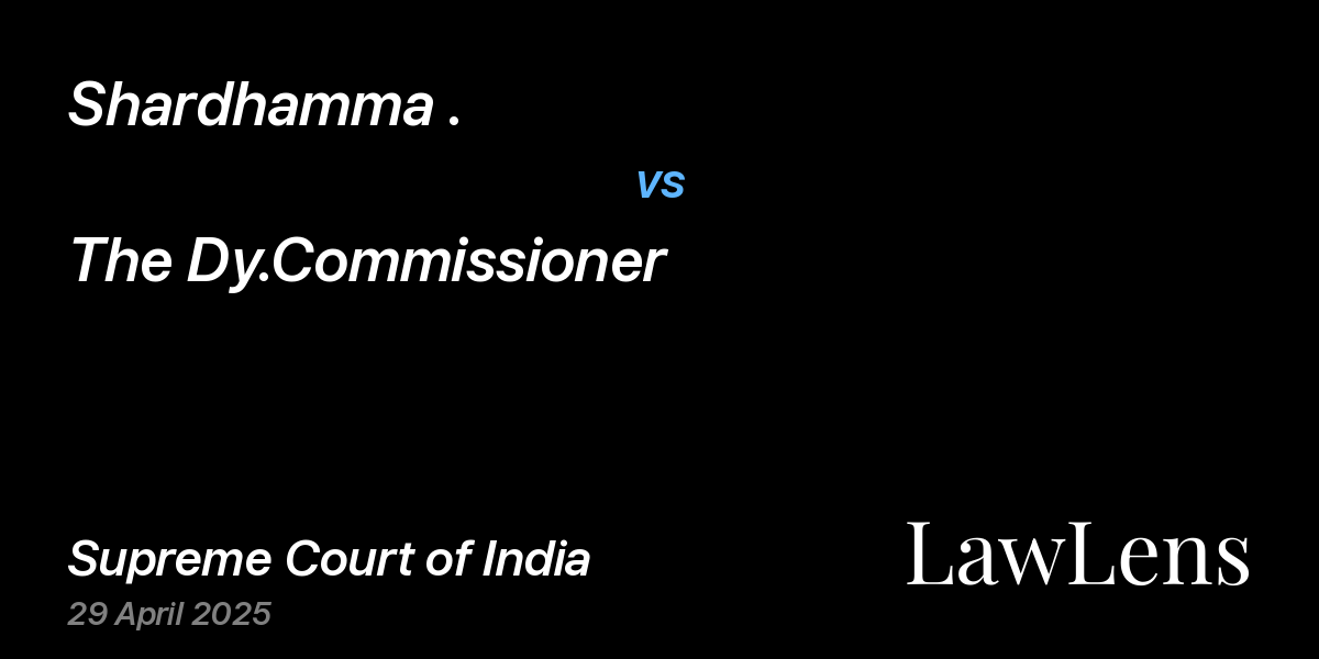 Preview image for Shardhamma . vs. The Dy.Commissioner