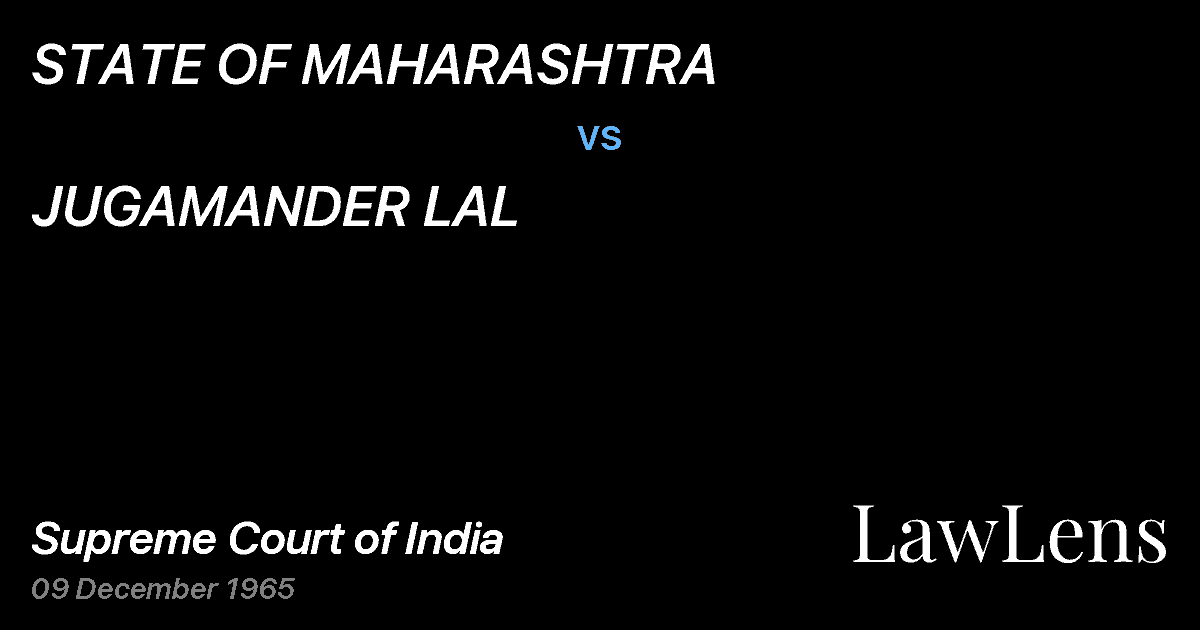 Preview image for STATE OF MAHARASHTRA vs. JUGAMANDER LAL