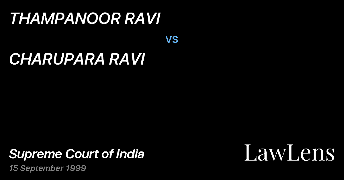Preview image for THAMPANOOR RAVI vs. CHARUPARA RAVI