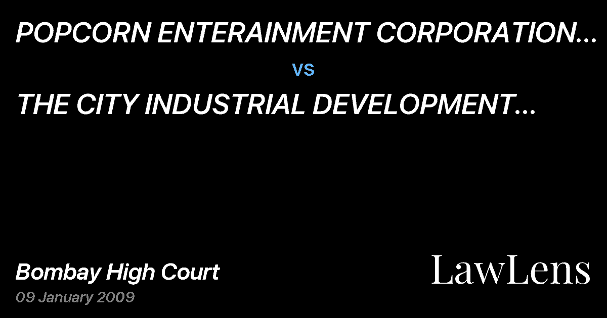 Preview image for POPCORN ENTERAINMENT CORPORATION AND ANR. vs. THE CITY INDUSTRIAL DEVELOPMENT CORPORATION AND ANR.