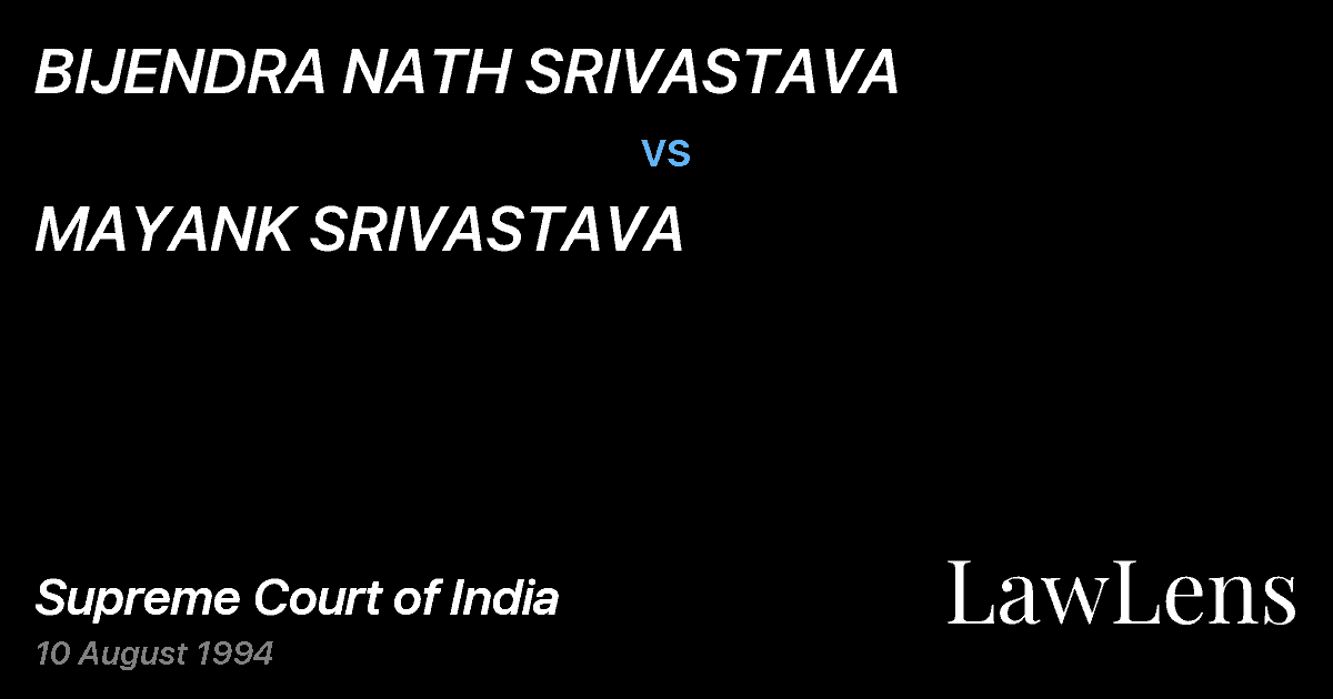 Preview image for BIJENDRA NATH SRIVASTAVA vs. MAYANK SRIVASTAVA