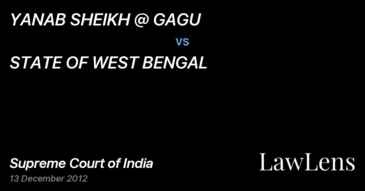 Preview image for YANAB SHEIKH @ GAGU vs. STATE OF WEST BENGAL