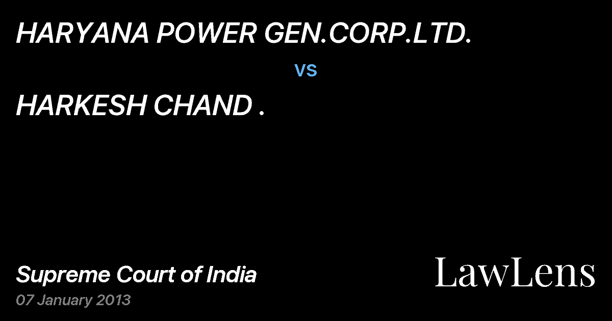 Preview image for HARYANA POWER GEN.CORP.LTD. vs. HARKESH CHAND .