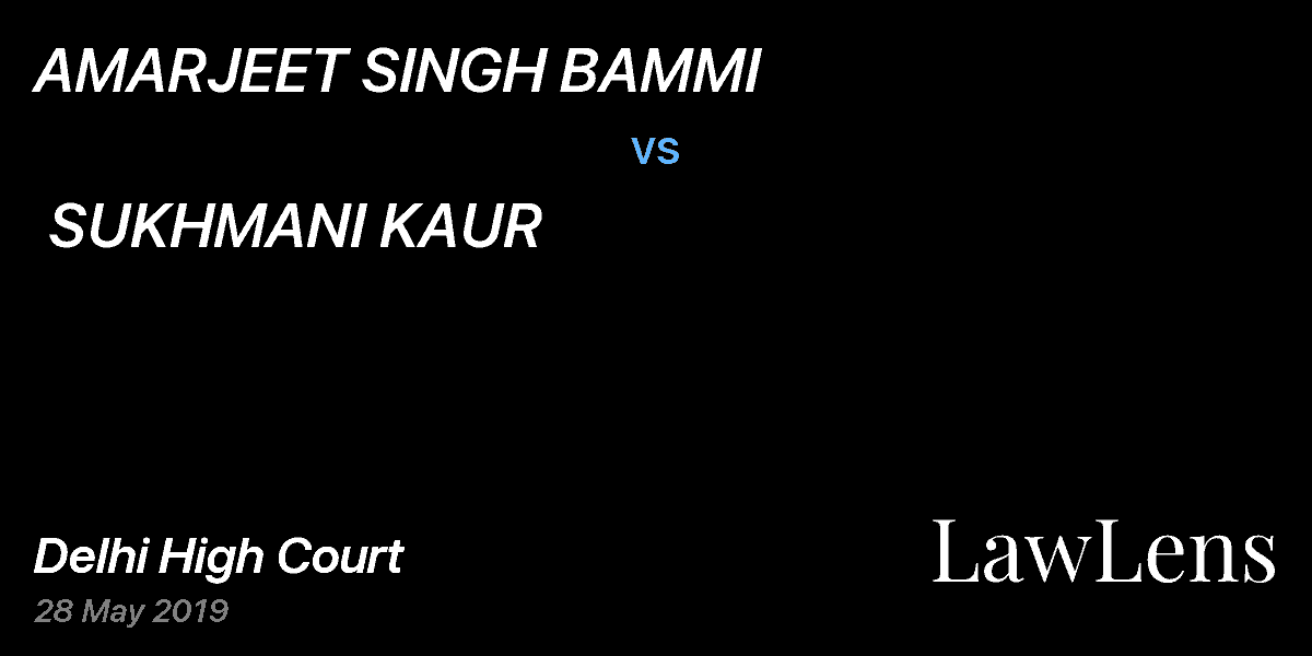 Preview image for AMARJEET SINGH BAMMI  vs.  SUKHMANI KAUR