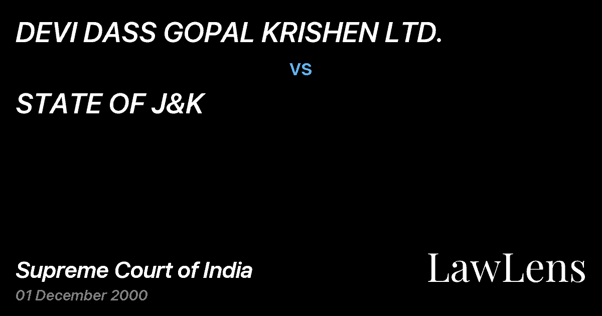 Preview image for DEVI DASS GOPAL KRISHEN LTD. vs. STATE OF J&K