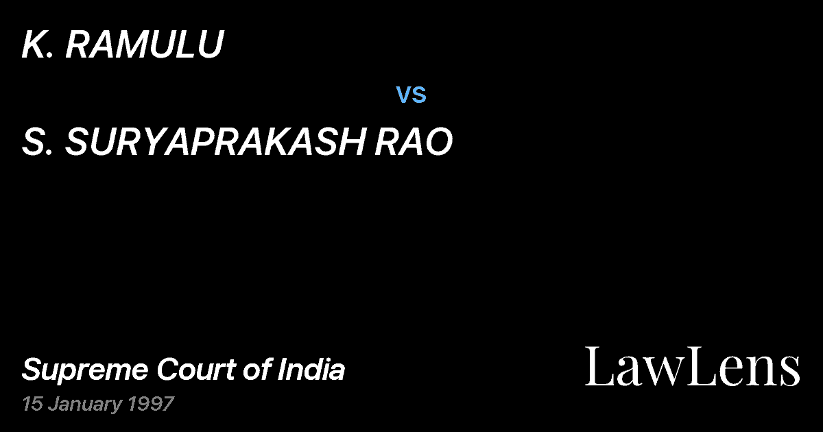 Preview image for K. RAMULU vs. S. SURYAPRAKASH RAO