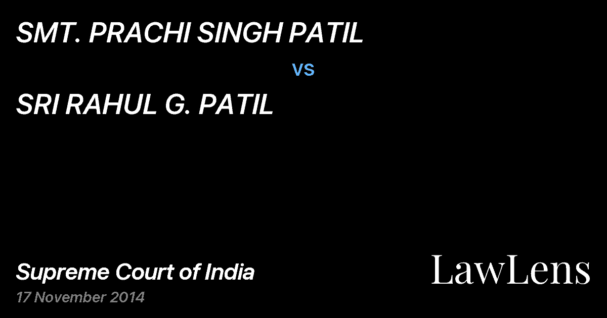 Preview image for SMT. PRACHI SINGH PATIL vs. SRI RAHUL G. PATIL