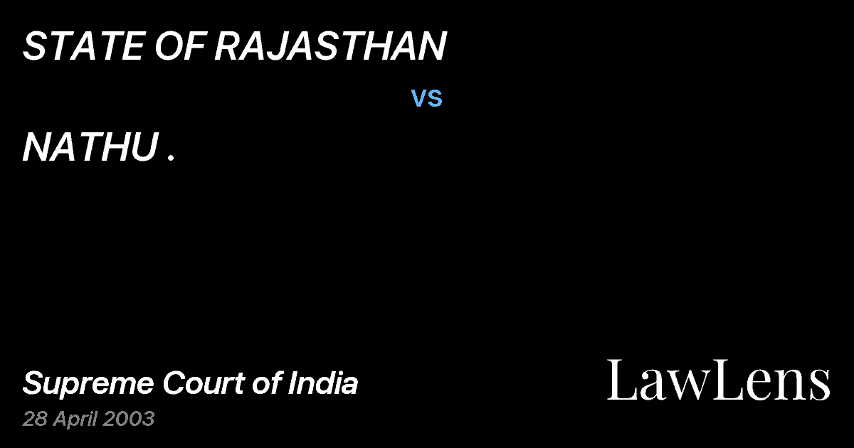 Preview image for STATE OF RAJASTHAN vs. NATHU .