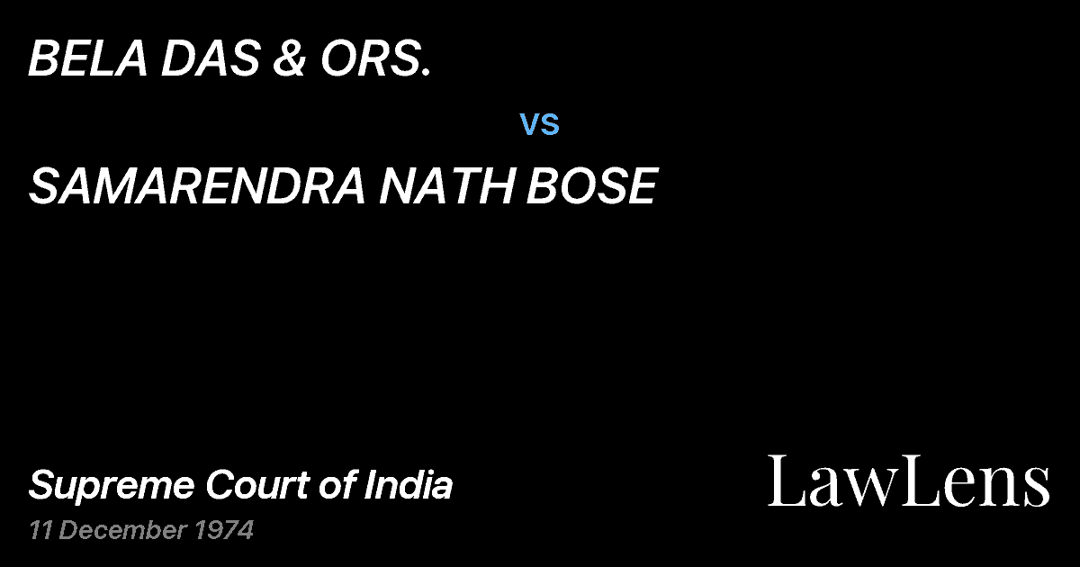 Preview image for BELA DAS & ORS. vs. SAMARENDRA NATH BOSE