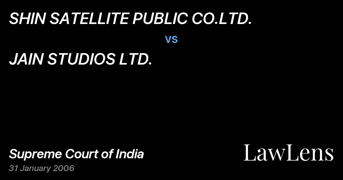 Preview image for SHIN SATELLITE PUBLIC CO.LTD. vs. JAIN STUDIOS LTD.