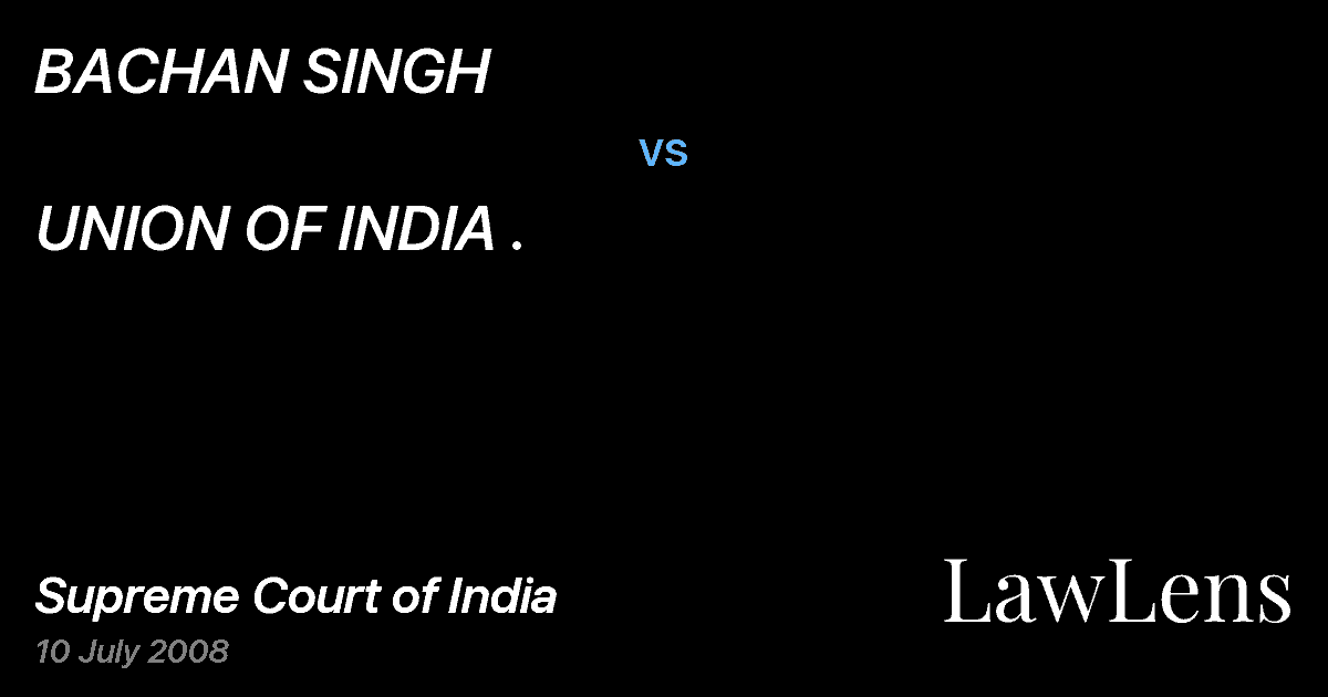 Preview image for BACHAN SINGH vs. UNION OF INDIA .