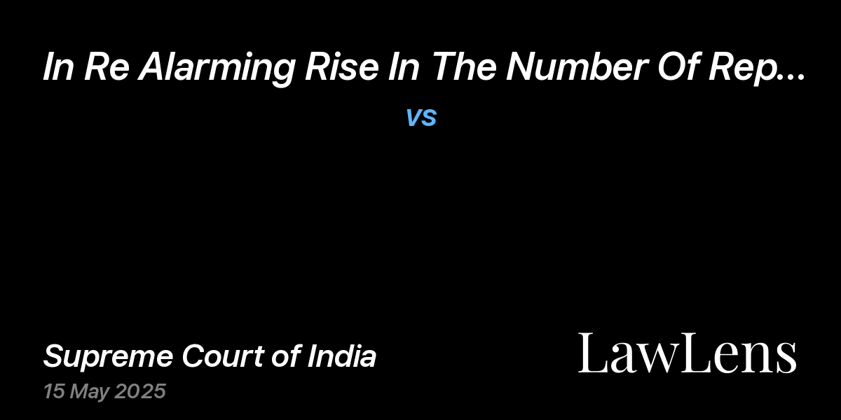 Preview image for In Re Alarming Rise In The Number Of Reported Child Rape Incidents vs. NaN