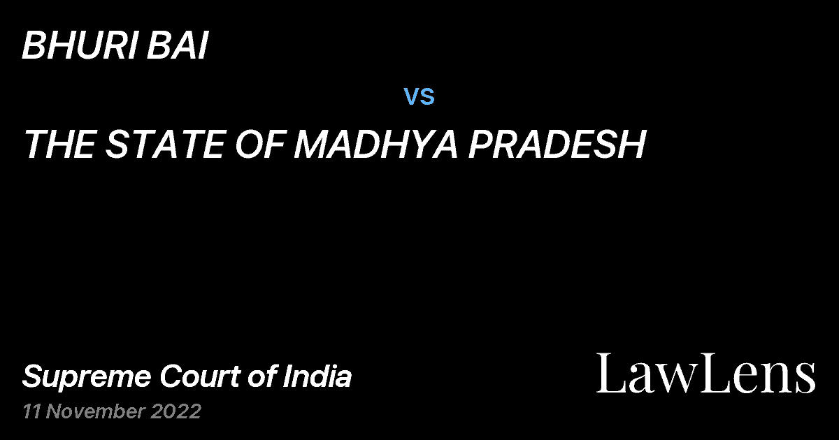 Preview image for BHURI BAI vs. THE STATE OF MADHYA PRADESH
