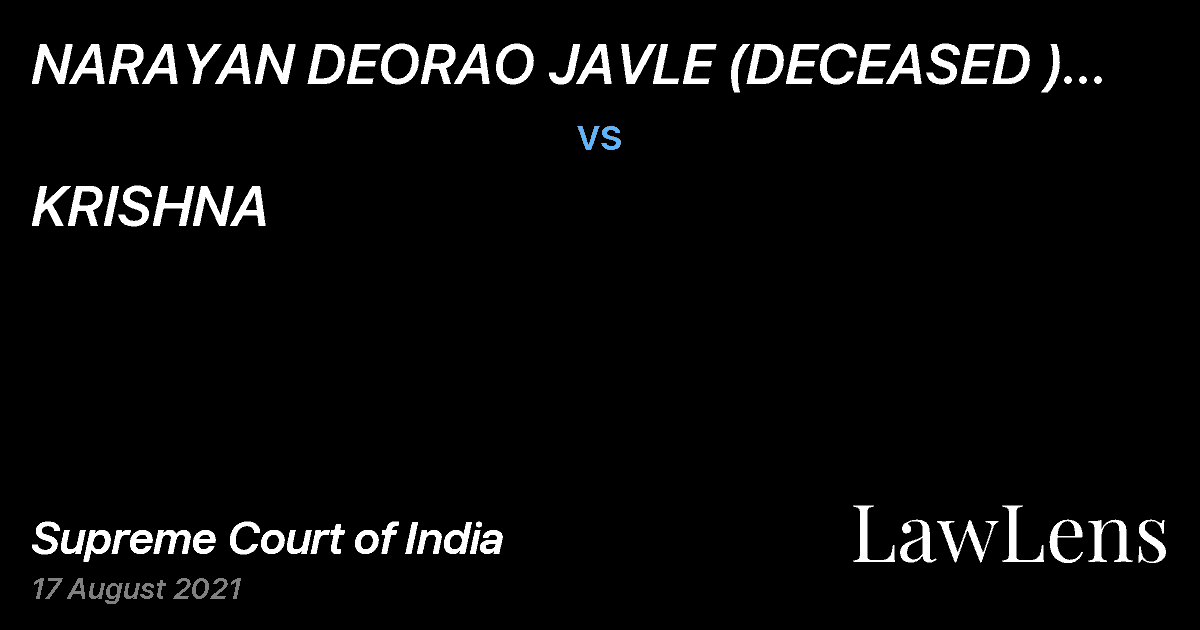 Preview image for NARAYAN DEORAO JAVLE (DECEASED ) THROUGH LRS. vs. KRISHNA