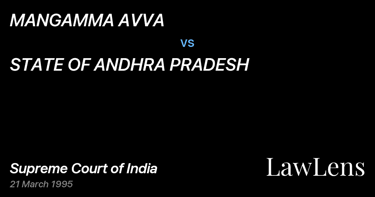 Preview image for MANGAMMA AVVA vs. STATE OF ANDHRA PRADESH