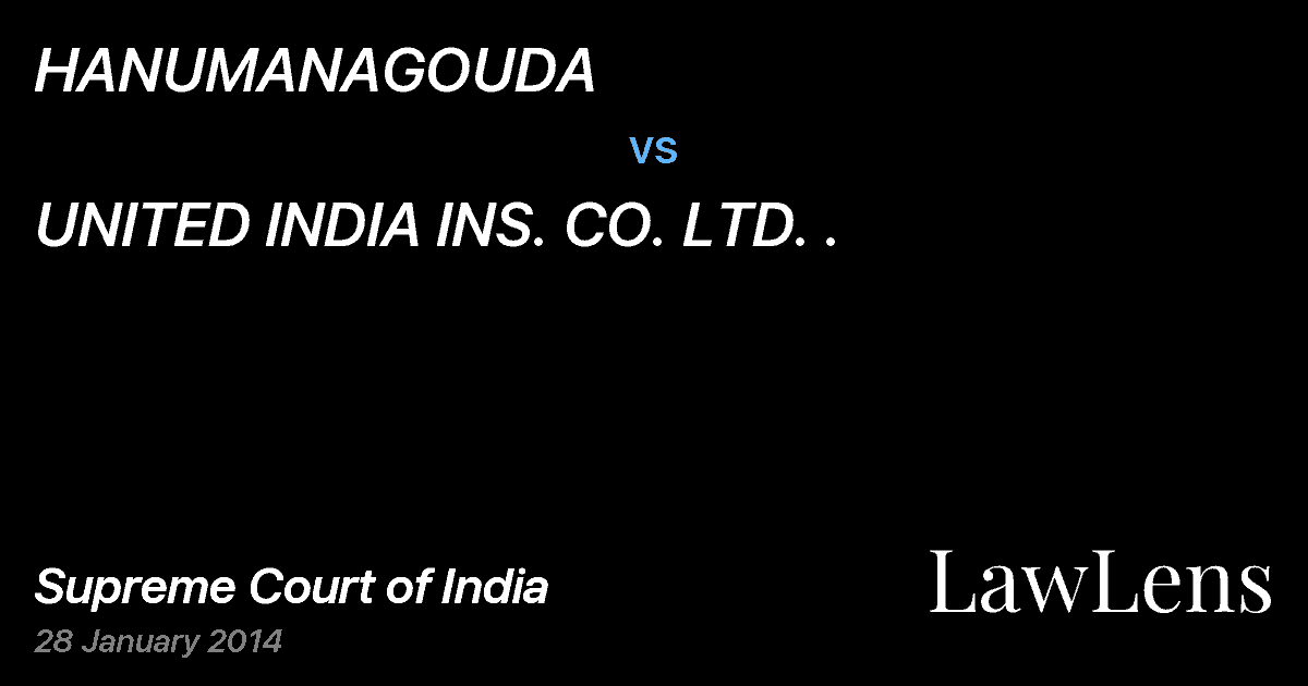Preview image for HANUMANAGOUDA vs. UNITED INDIA INS. CO. LTD. .