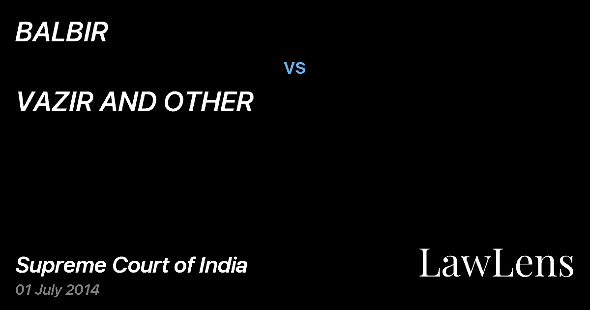 Preview image for BALBIR vs. VAZIR AND OTHER