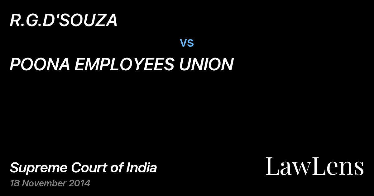 Preview image for R.G.D'SOUZA vs. POONA EMPLOYEES UNION