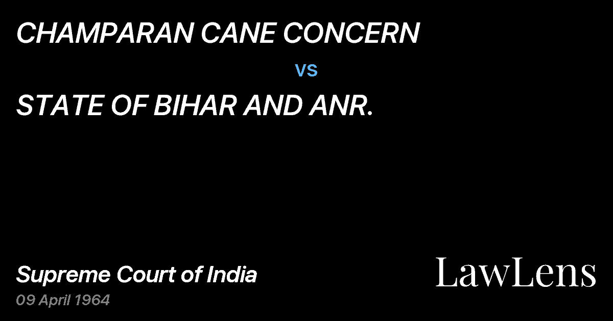 Preview image for CHAMPARAN CANE CONCERN vs. STATE OF BIHAR AND ANR.