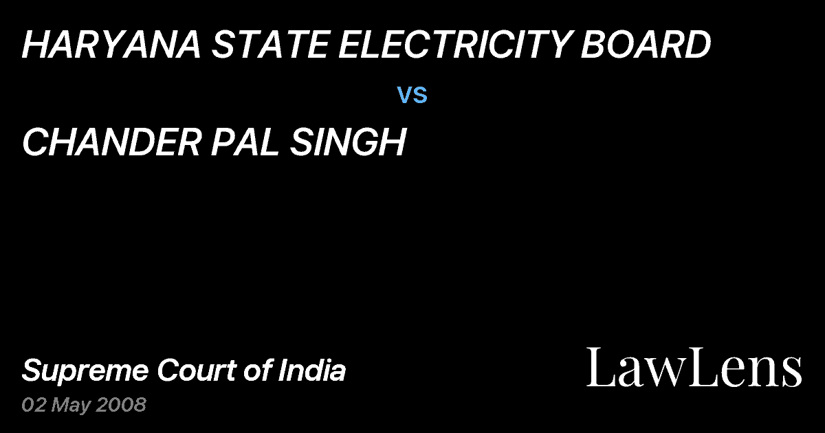 Preview image for HARYANA STATE ELECTRICITY BOARD vs. CHANDER PAL SINGH
