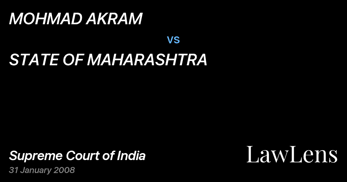 Preview image for MOHMAD AKRAM vs. STATE OF MAHARASHTRA
