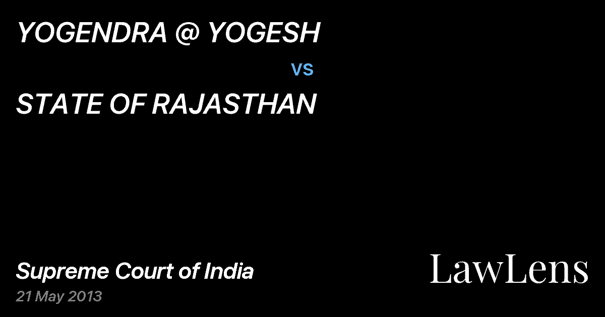 Preview image for YOGENDRA @ YOGESH vs. STATE OF RAJASTHAN