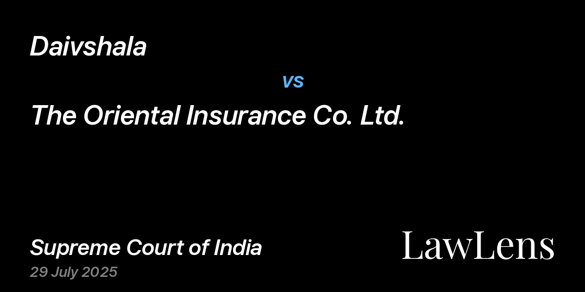 Preview image for Daivshala vs. The Oriental Insurance Co. Ltd.