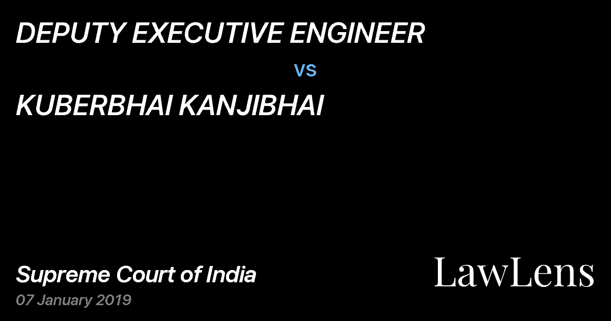 Preview image for DEPUTY EXECUTIVE ENGINEER vs. KUBERBHAI KANJIBHAI