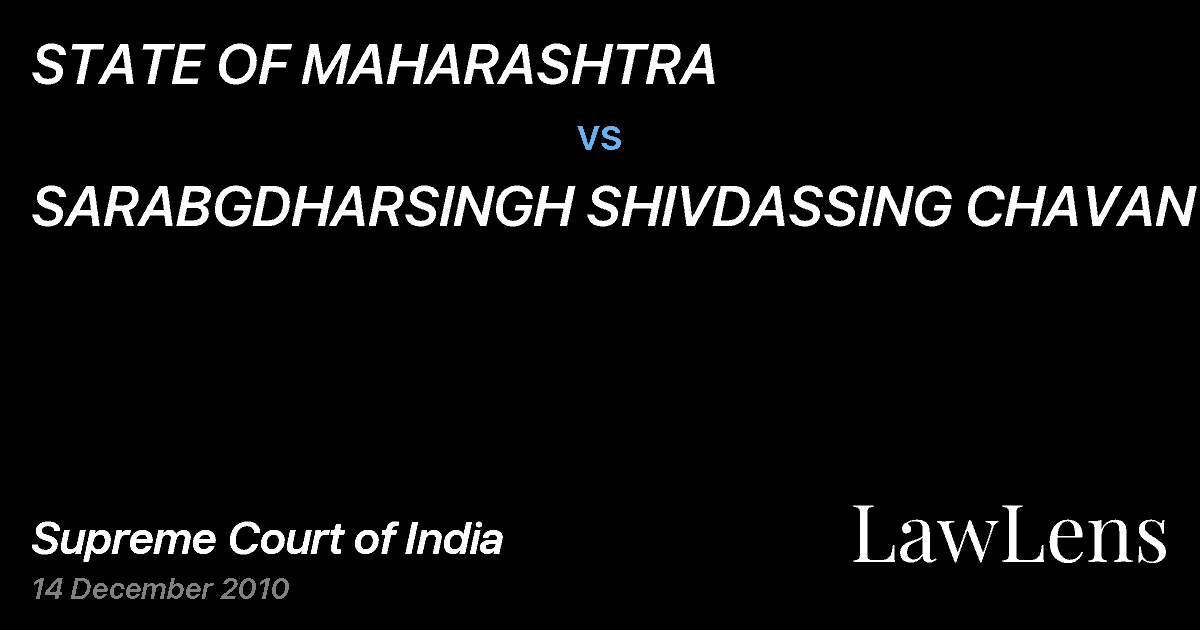 Preview image for STATE OF MAHARASHTRA vs. SARABGDHARSINGH SHIVDASSING CHAVAN