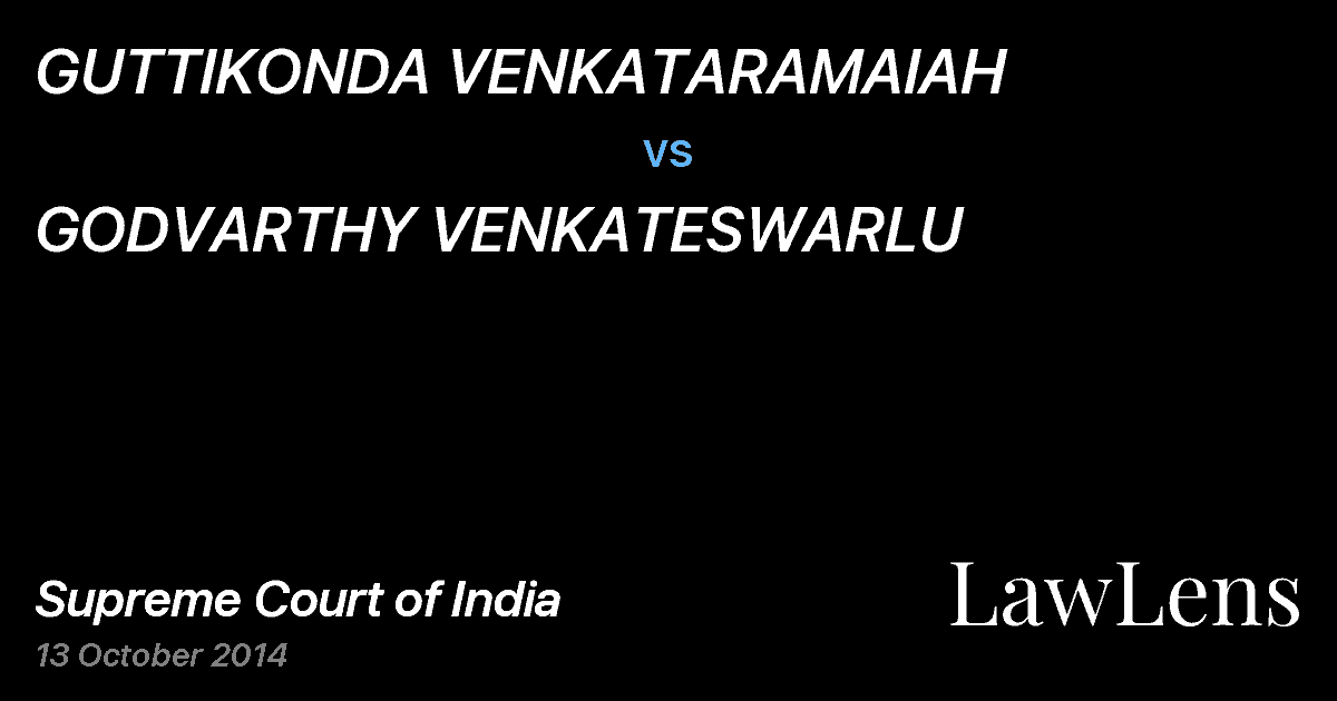 Preview image for GUTTIKONDA VENKATARAMAIAH vs. GODVARTHY VENKATESWARLU