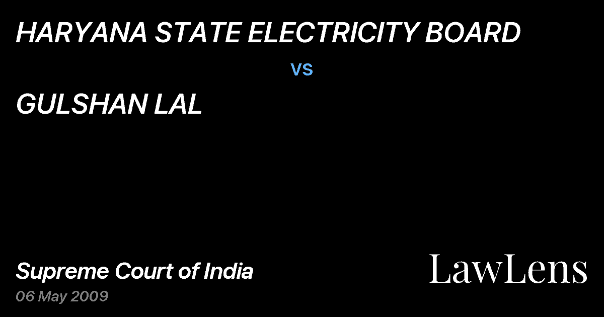 Preview image for HARYANA STATE ELECTRICITY BOARD vs. GULSHAN LAL