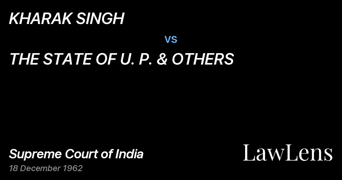 Preview image for KHARAK SINGH vs. THE STATE OF U. P. & OTHERS