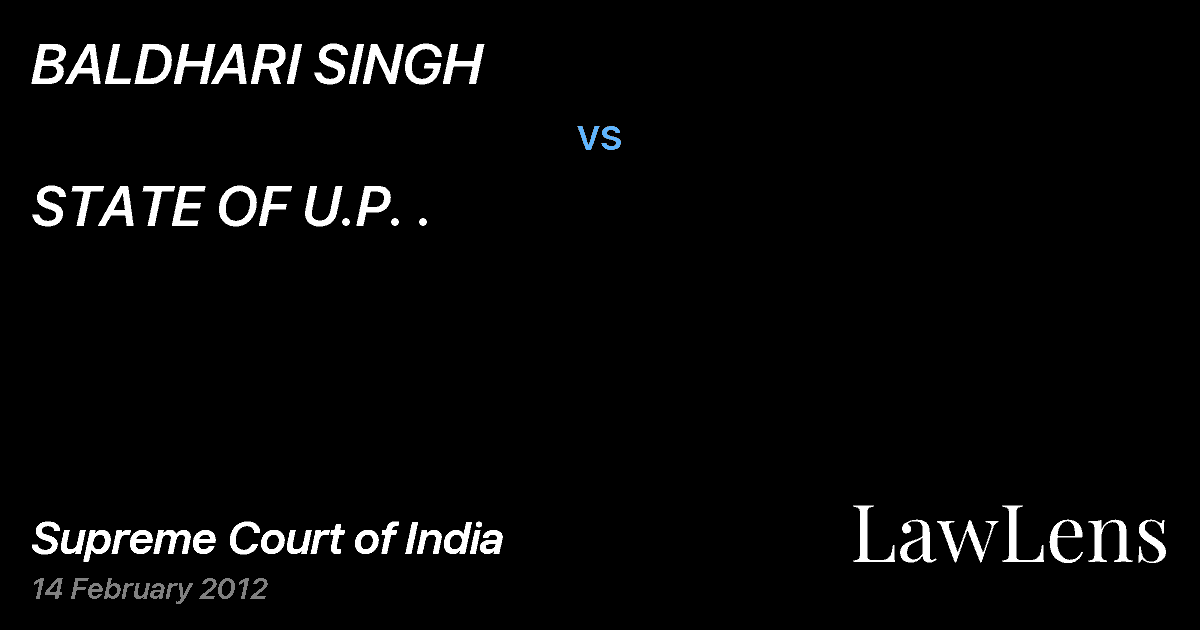 Preview image for BALDHARI SINGH vs. STATE OF U.P. .