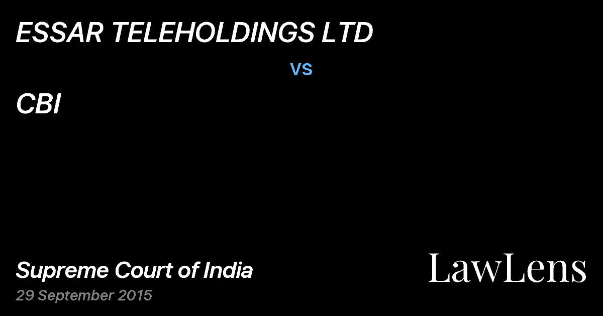 Preview image for ESSAR TELEHOLDINGS LTD vs. CBI