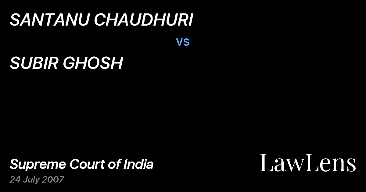Preview image for SANTANU CHAUDHURI vs. SUBIR GHOSH