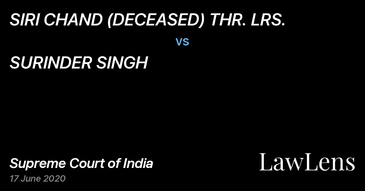Preview image for SIRI CHAND (DECEASED) THR. LRS. vs. SURINDER SINGH
