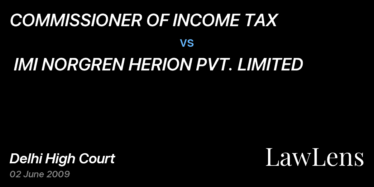 Preview image for COMMISSIONER OF INCOME TAX  vs.  IMI NORGREN HERION PVT. LIMITED