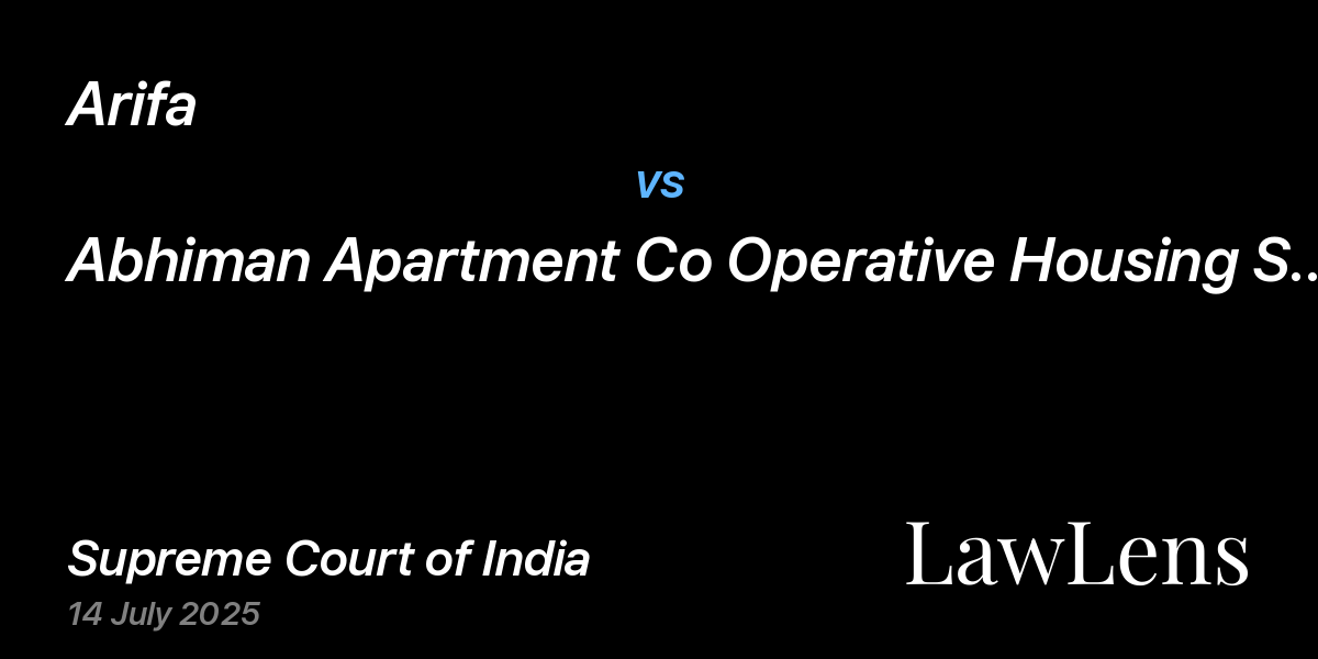 Preview image for Arifa vs. Abhiman Apartment Co Operative Housing Society Limited
