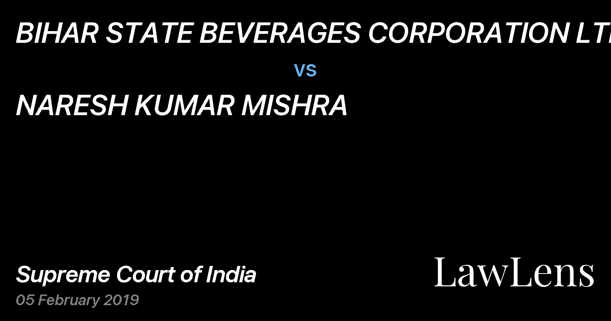 Preview image for BIHAR STATE BEVERAGES CORPORATION LTD. vs. NARESH KUMAR MISHRA