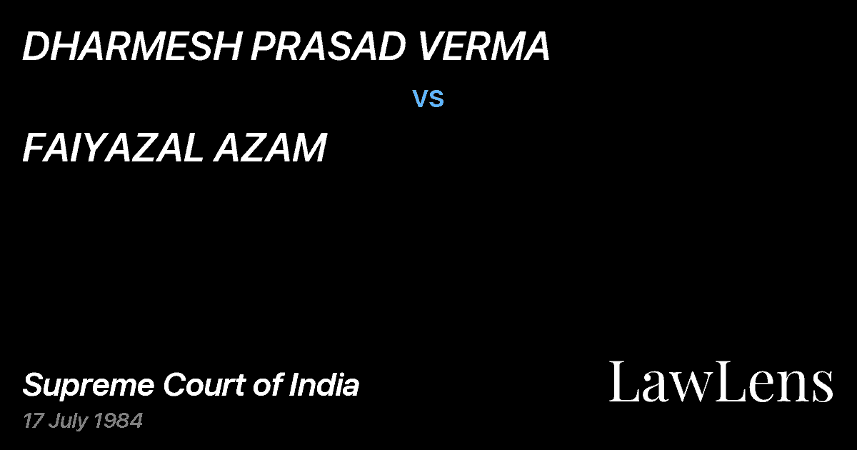 Preview image for DHARMESH PRASAD VERMA vs. FAIYAZAL AZAM