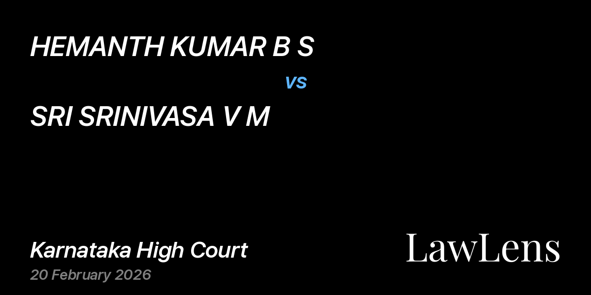 Preview image for HEMANTH KUMAR B S vs. SRI SRINIVASA V M