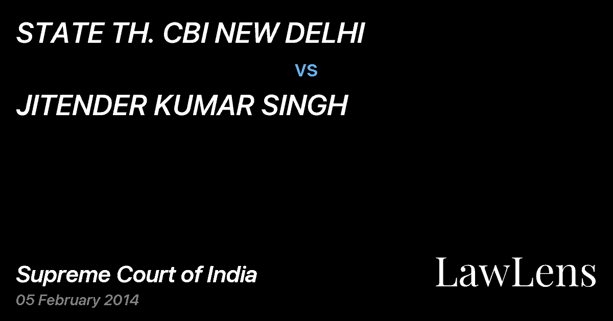 Preview image for STATE TH. CBI NEW DELHI vs. JITENDER KUMAR SINGH